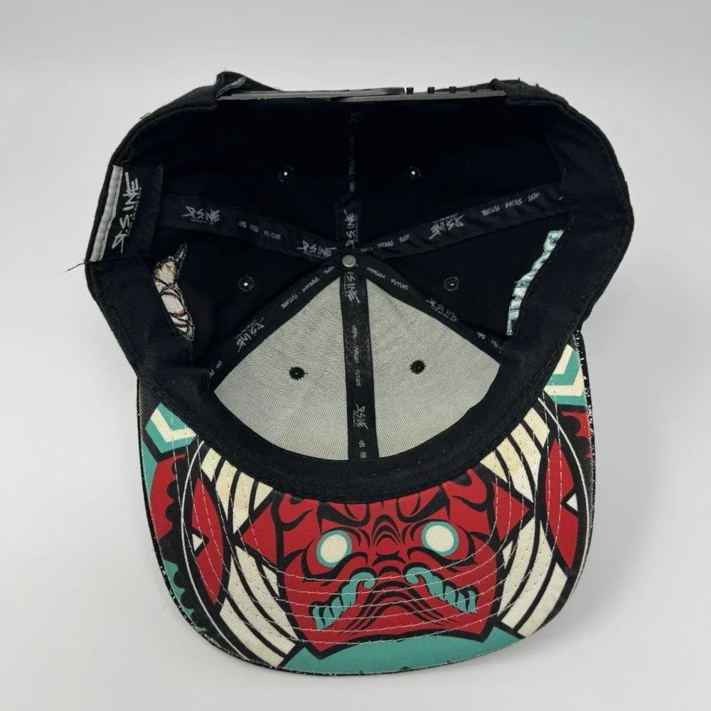 IcooPNY Icoop New York Snapback Hat‎ Black Aztec Oni Mask Paint Splatter